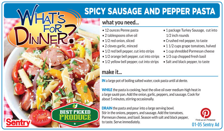 Spicy Sausage & Pepper Pasta
