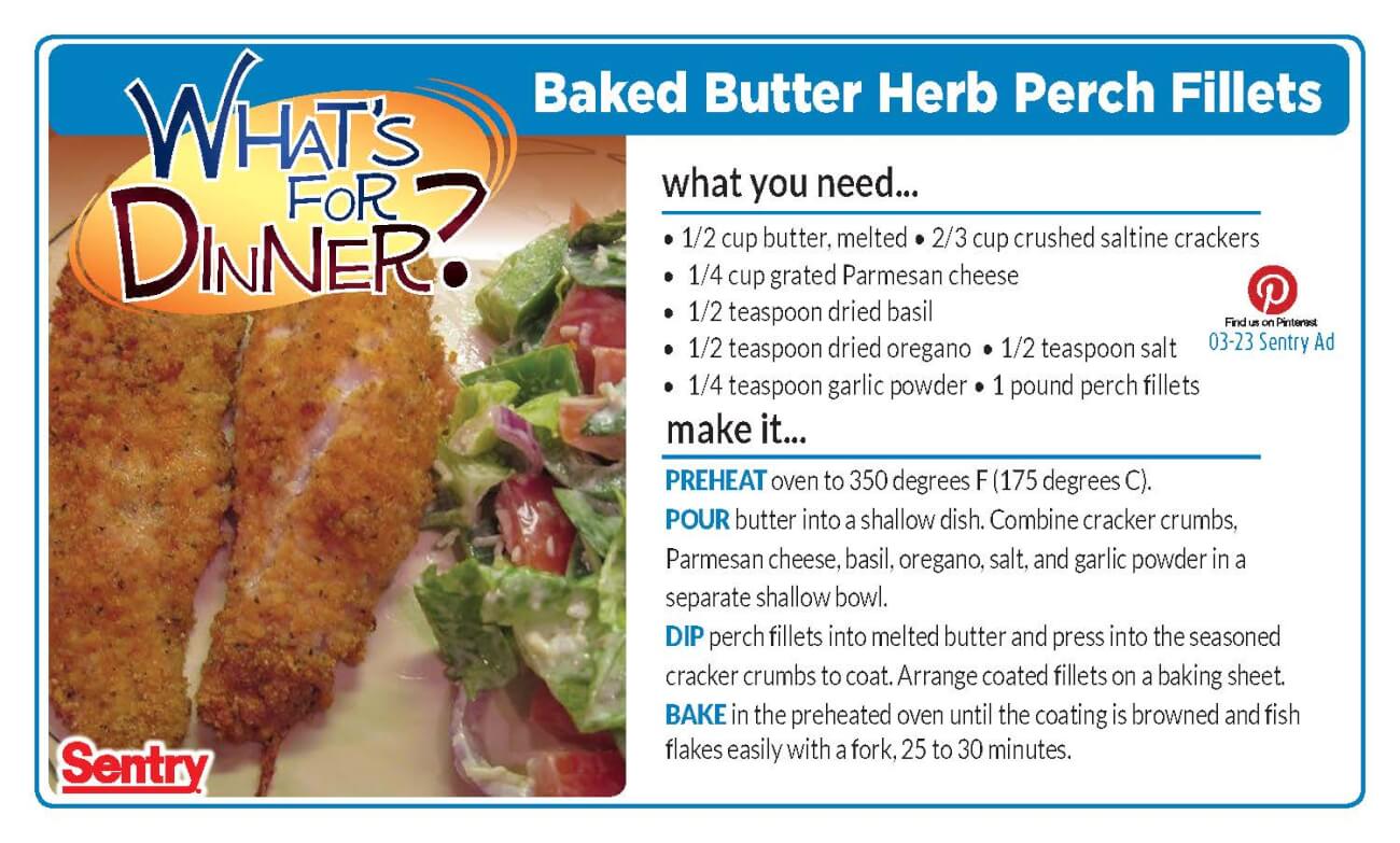 Baked Butter Herb Perch Fillets