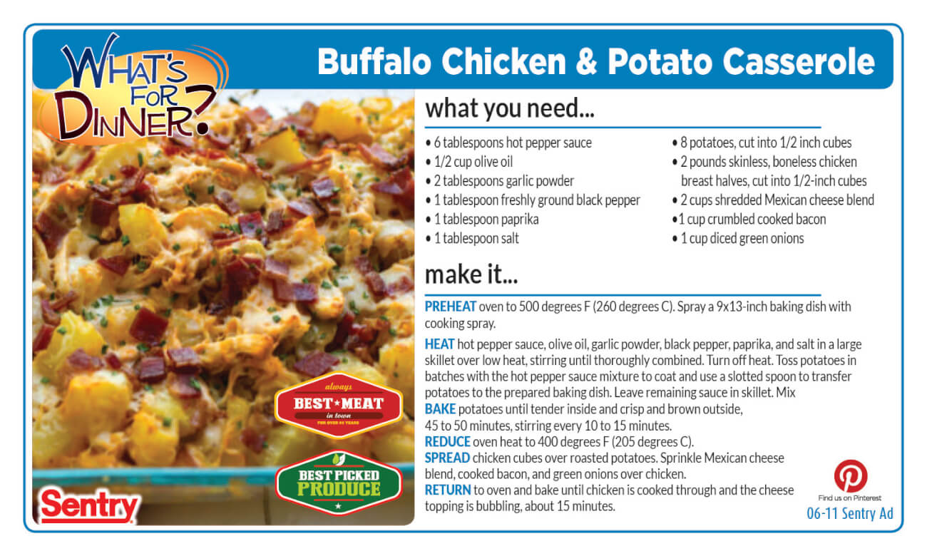 Buffalo Chicken & Potato Casserole