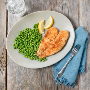 Almond Crusted Tilapia with Parmesan Peas