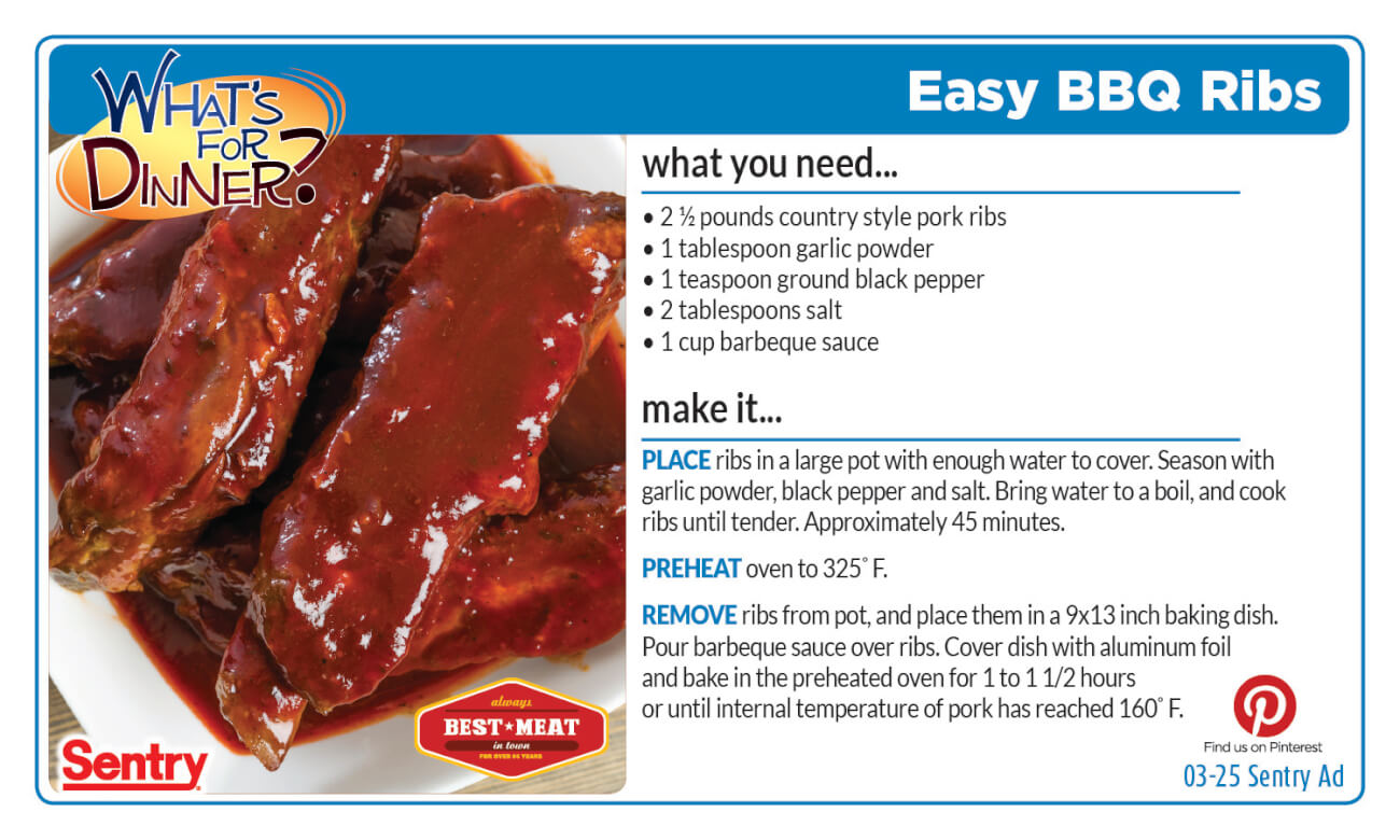 Easy BBQ Ribs Recipe Card