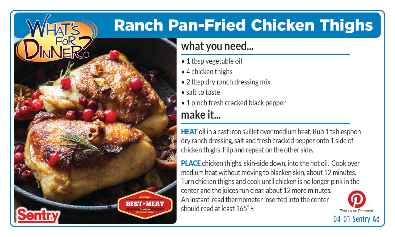 Ranch Pan-Fried Chicken Thighs