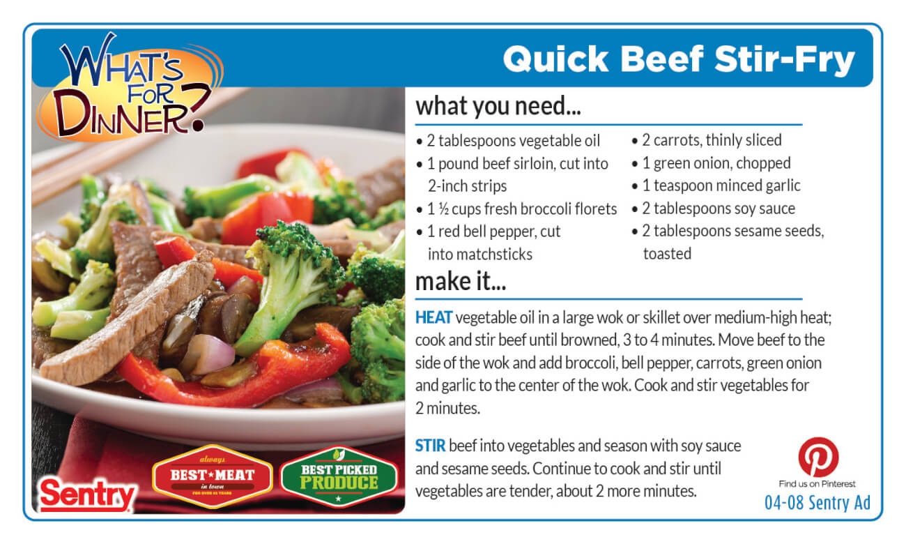 Quick Beef Stir Fry Recipe Card