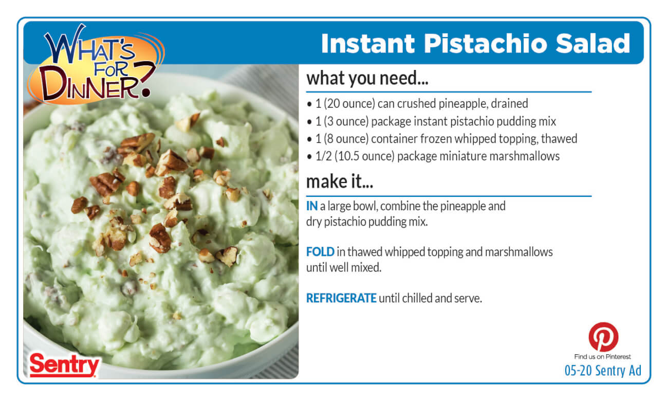 Instant Pistachio Salad Recipe Card