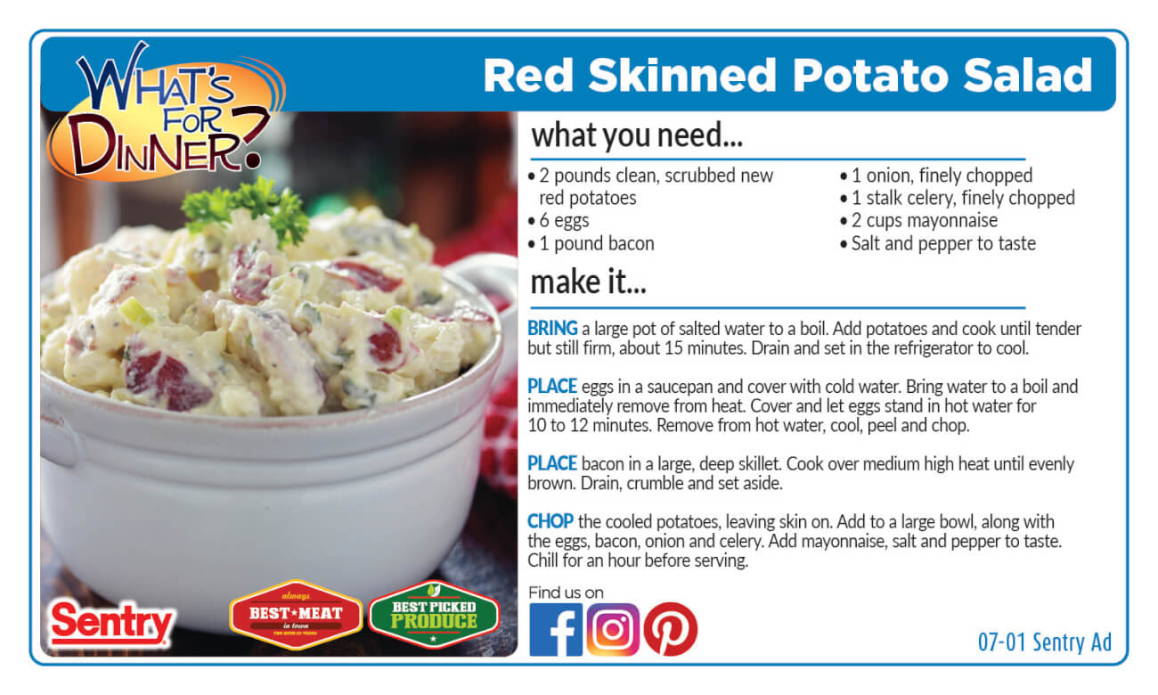 Red Skinned Potato Salad Recipe Card
