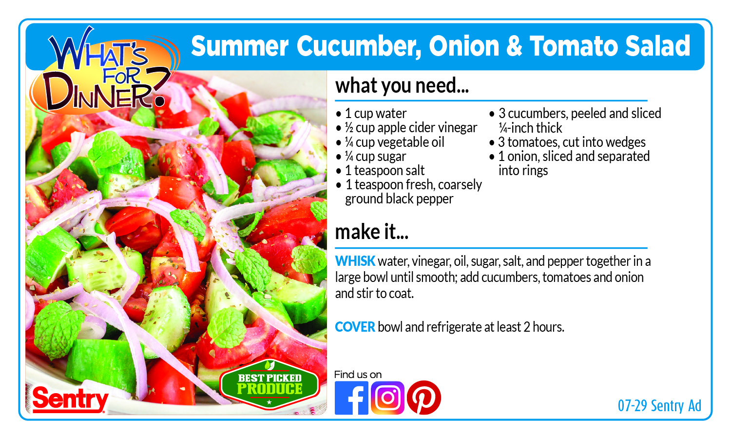 Summer Cucumber, Onion & Tomato Salad