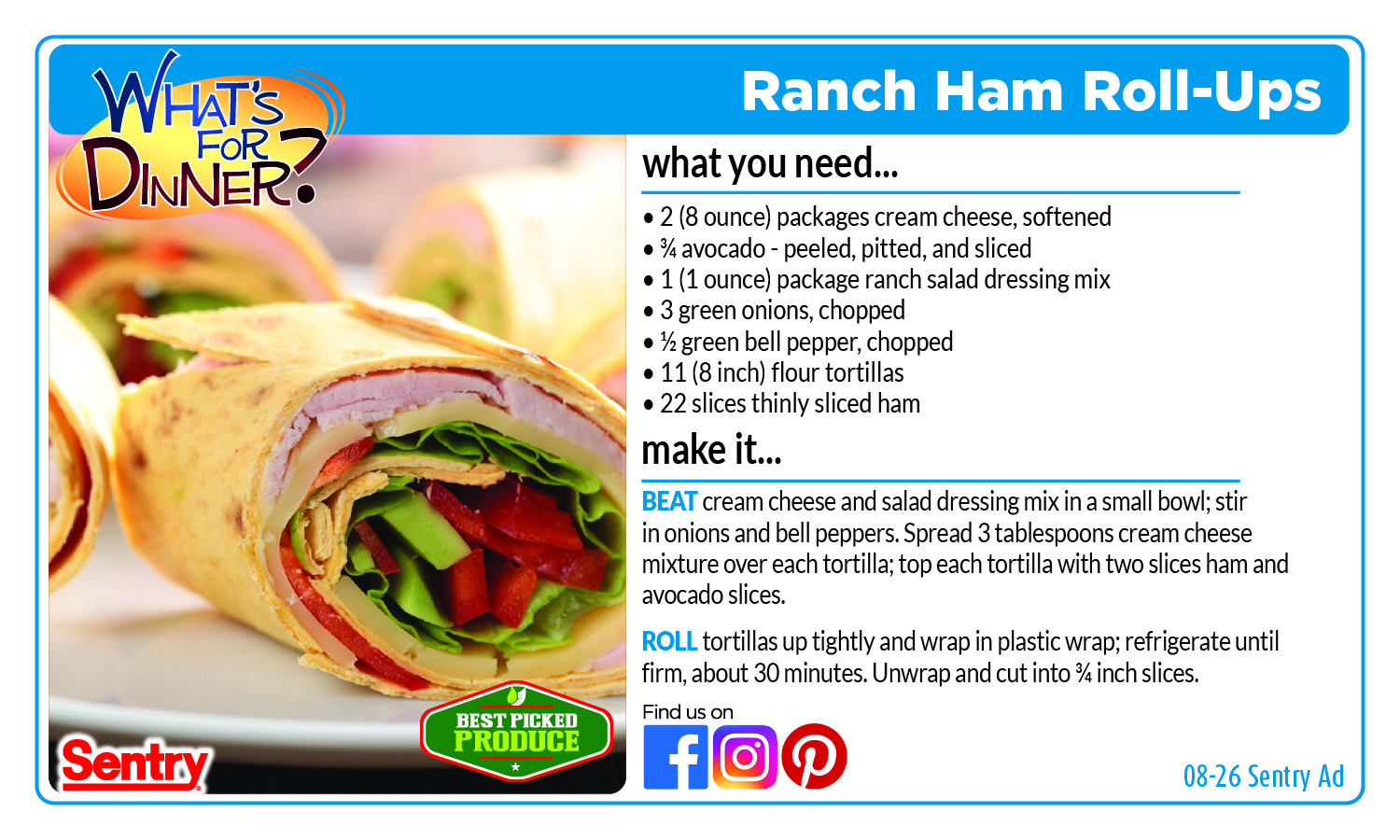 Ranch Ham Roll-Ups