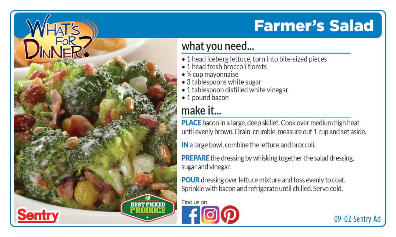 Farmer's Salad Recipe Card
