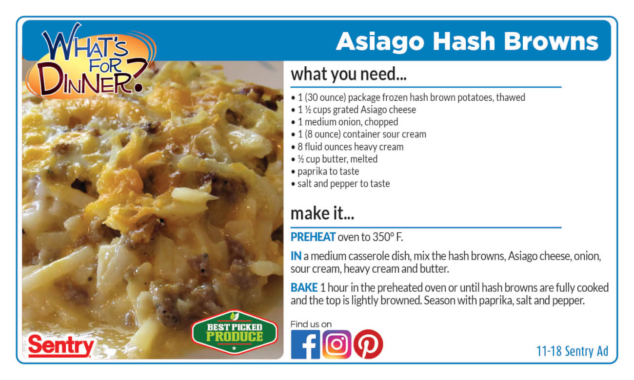 Recipe for Asiago Hashbrows
