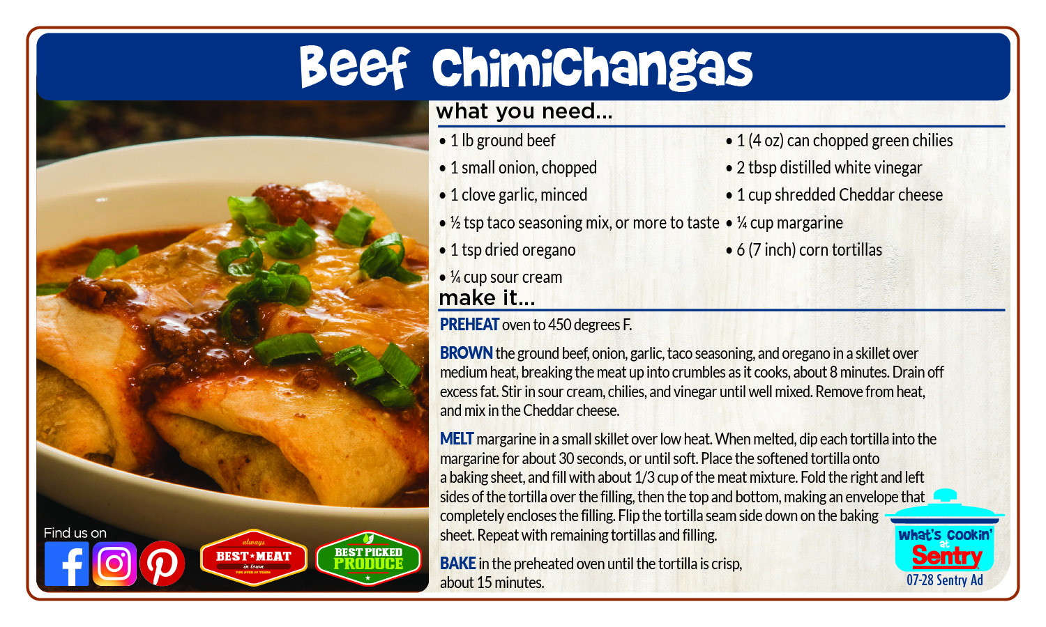 Recipe: Beef Chimichangas