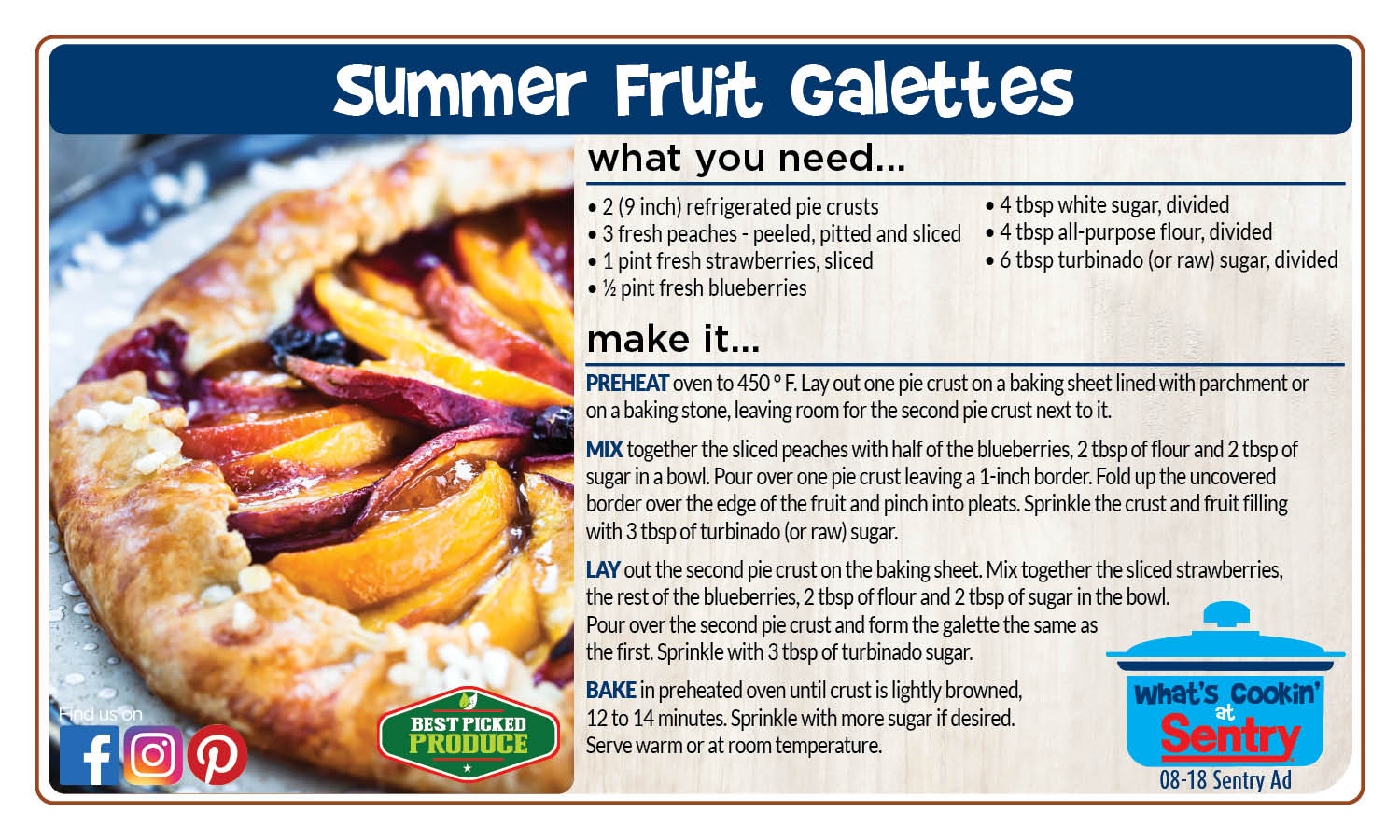 Recipe Card for Summer Fruit Galettes