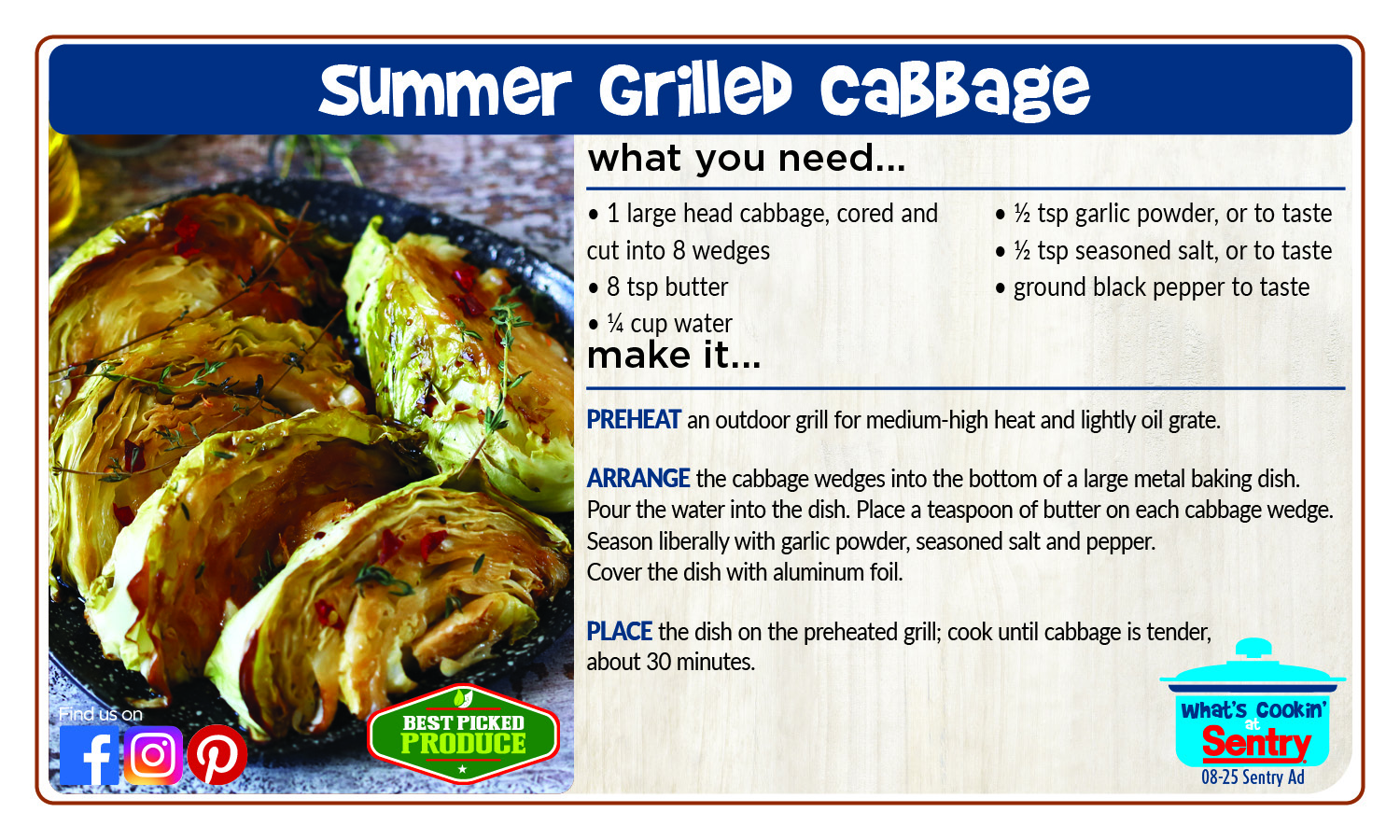 Summer Grilled Cabbage