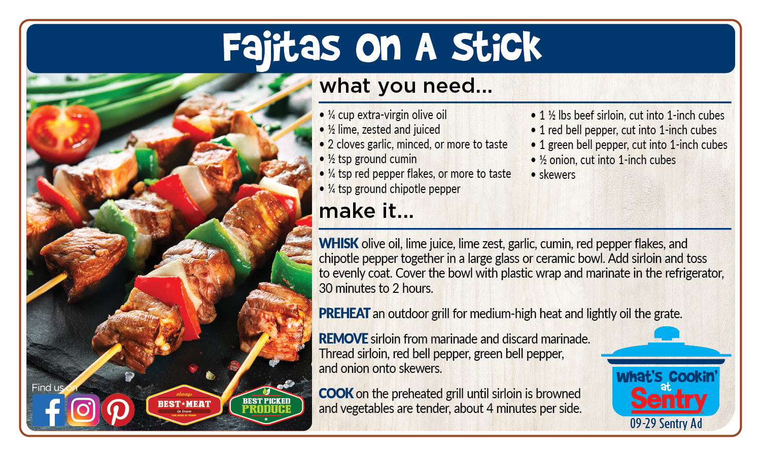 Fajitas on a Stick