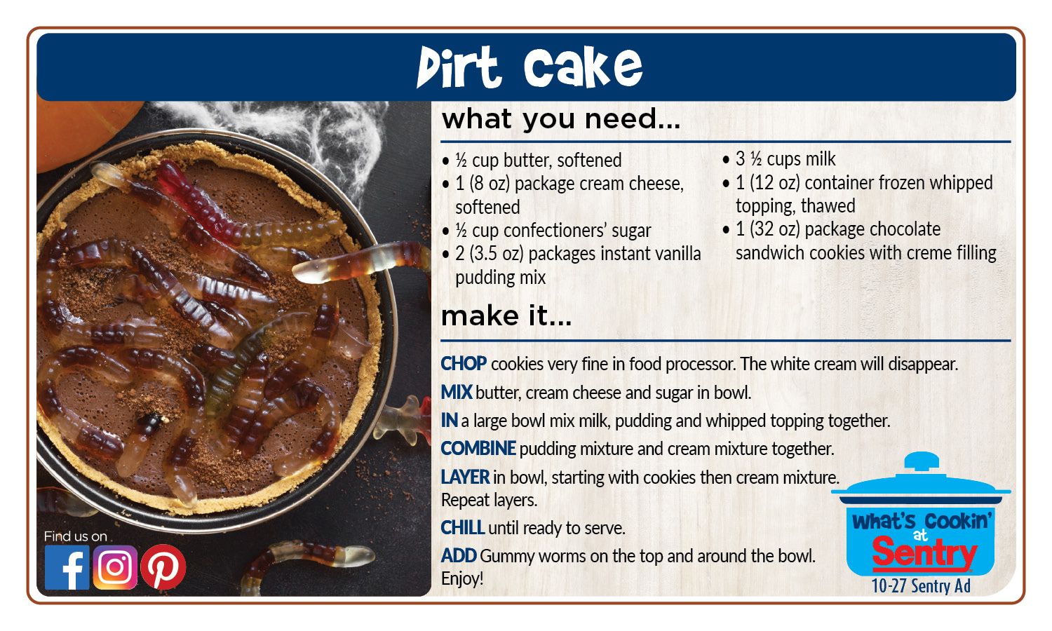 Recipe: Dirt Cake