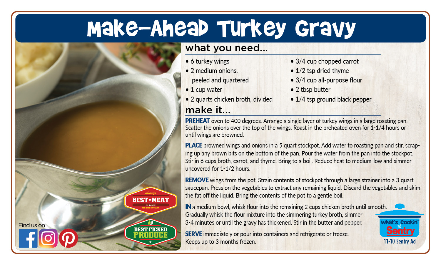 Make Ahead Turkey Gravy