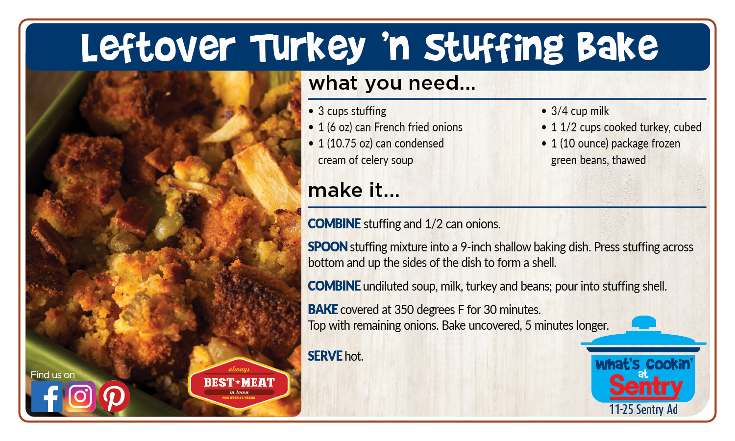 Recipe: Leftover Turkey and Stuffing Bake