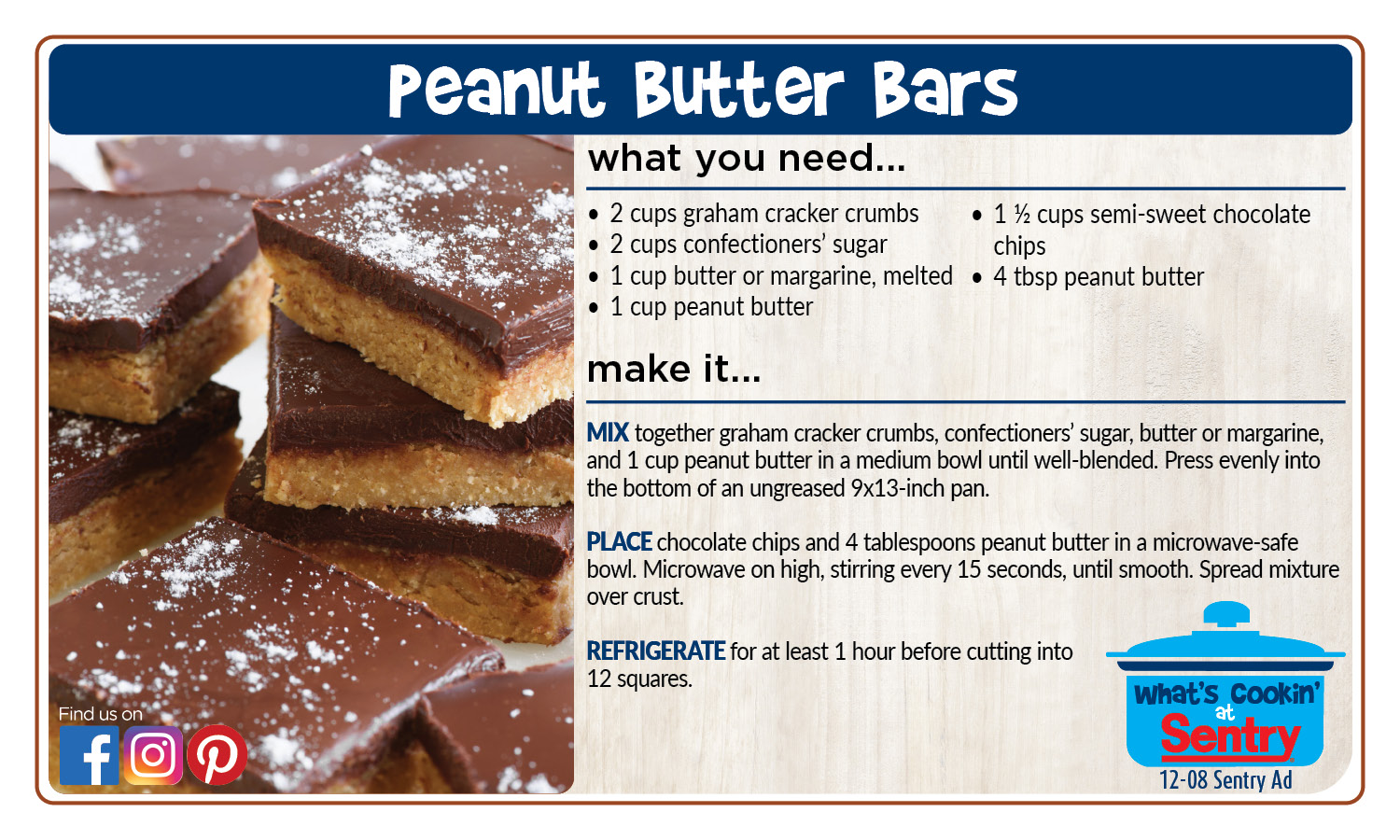 Recipe: Peanut Butter Bars
