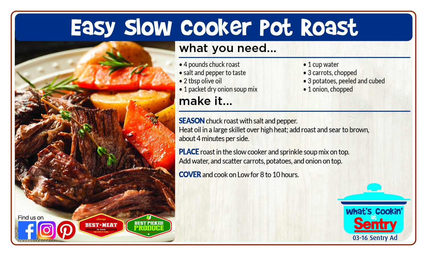 Recipe: Easy Slow Cooker Pot Roast