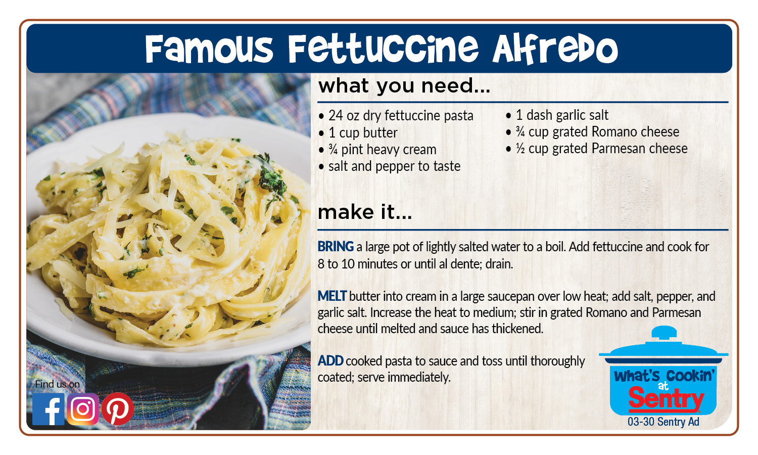 Famous Fettucine Alfredo