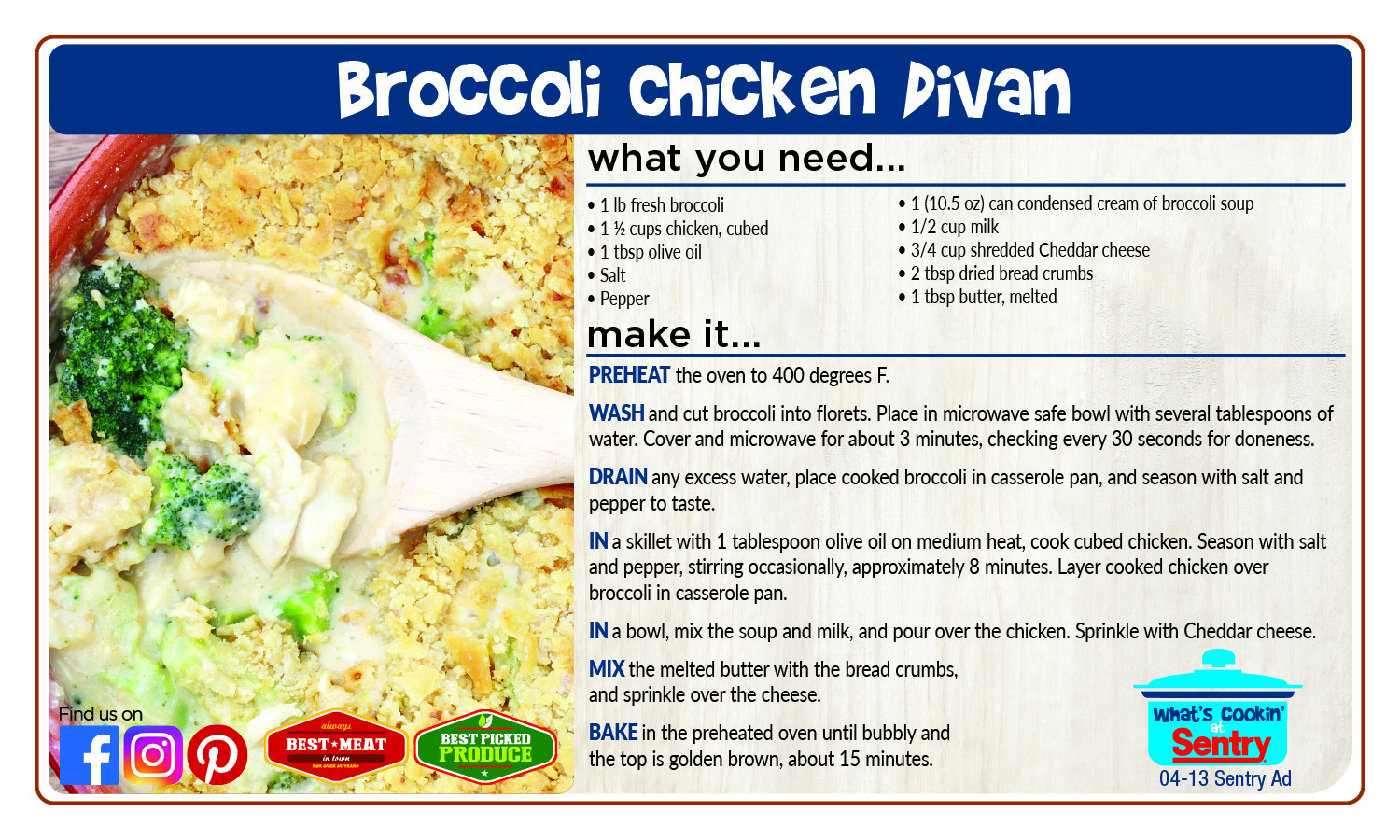 Recipe: Broccoli Chicken Divan