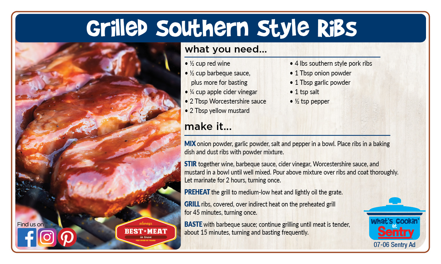 Recipe: Grilled Southern Style Ribs