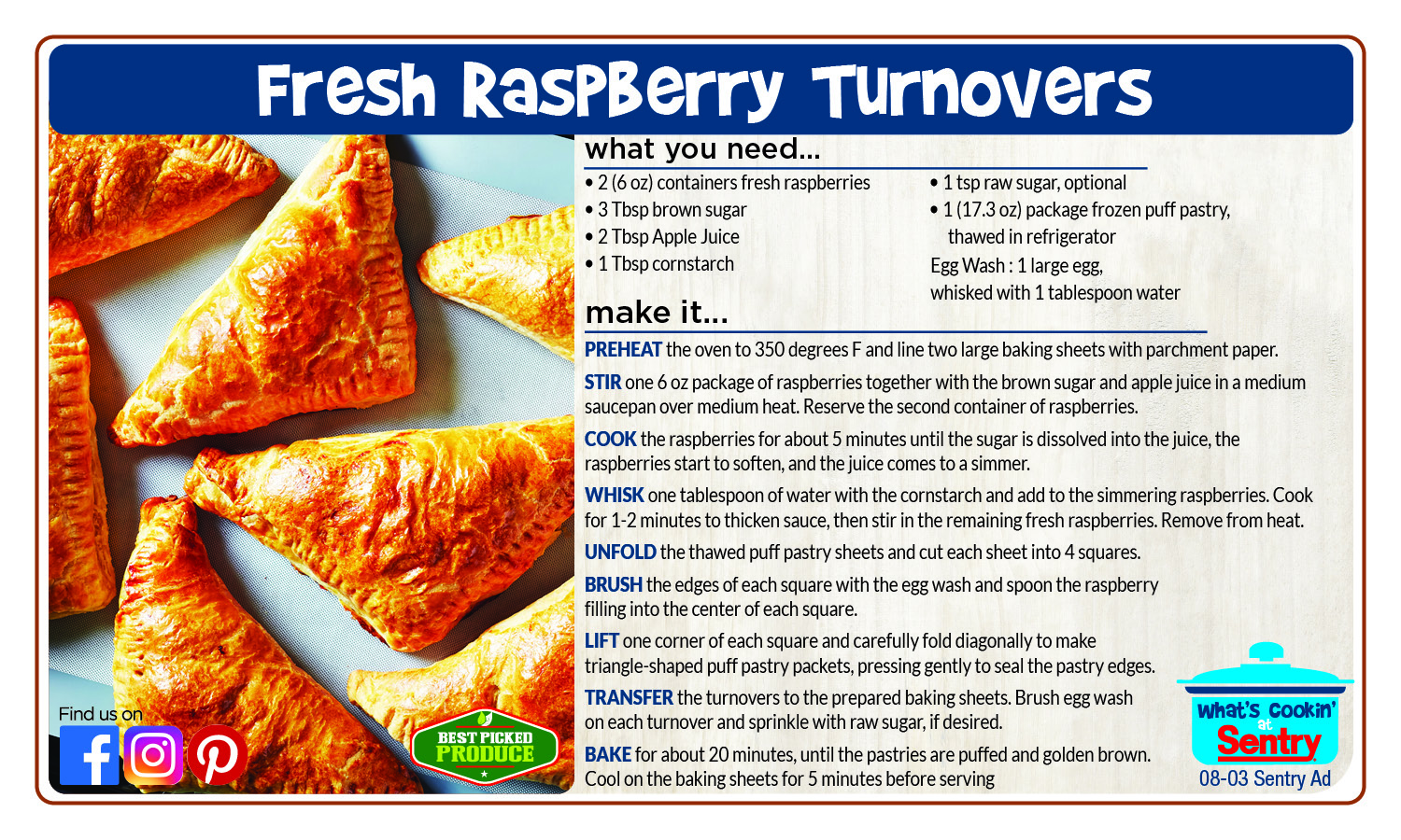 Recipe: Fresh Raspberry Turnovers