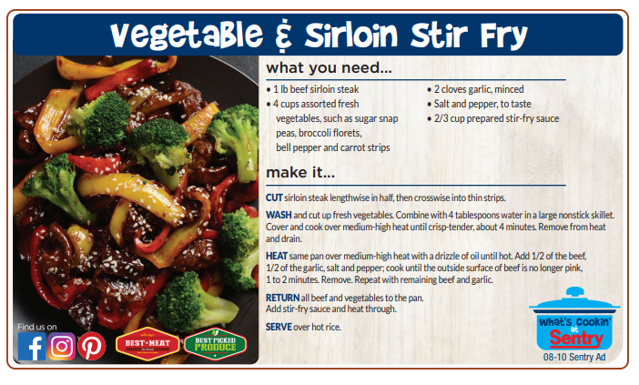 Recipe: Vegetable and Sirloin Stir Fry