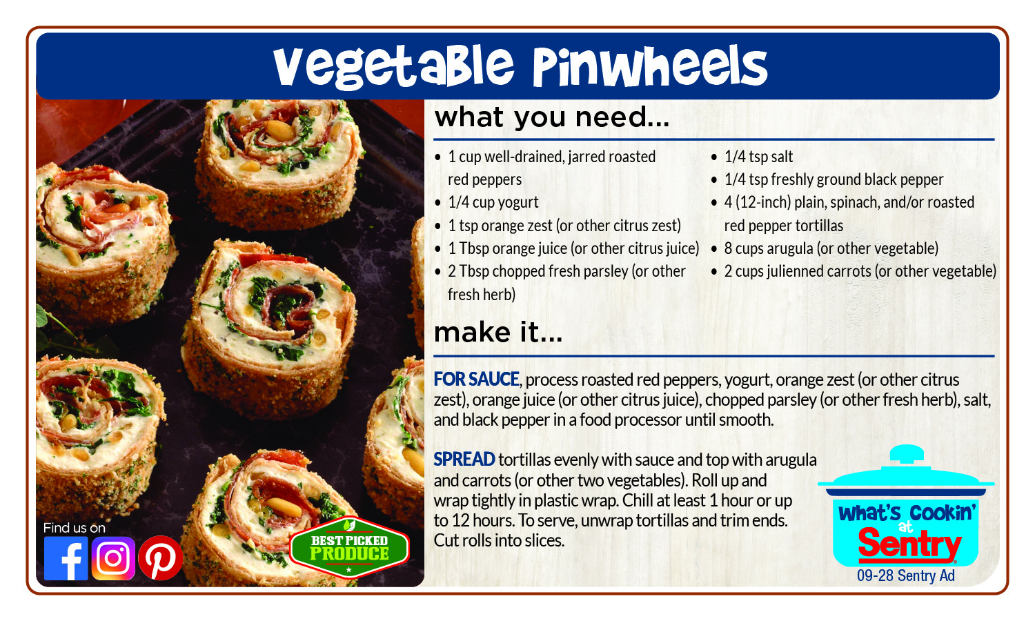 Recipe: Vegetable Pinwheels