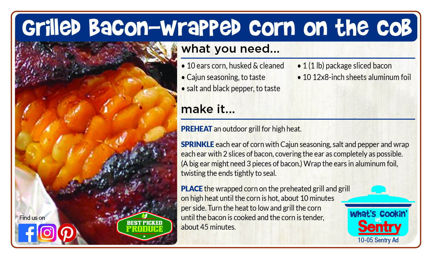 Recipe: Grilled Bacon Wrapped Corn on the Cob
