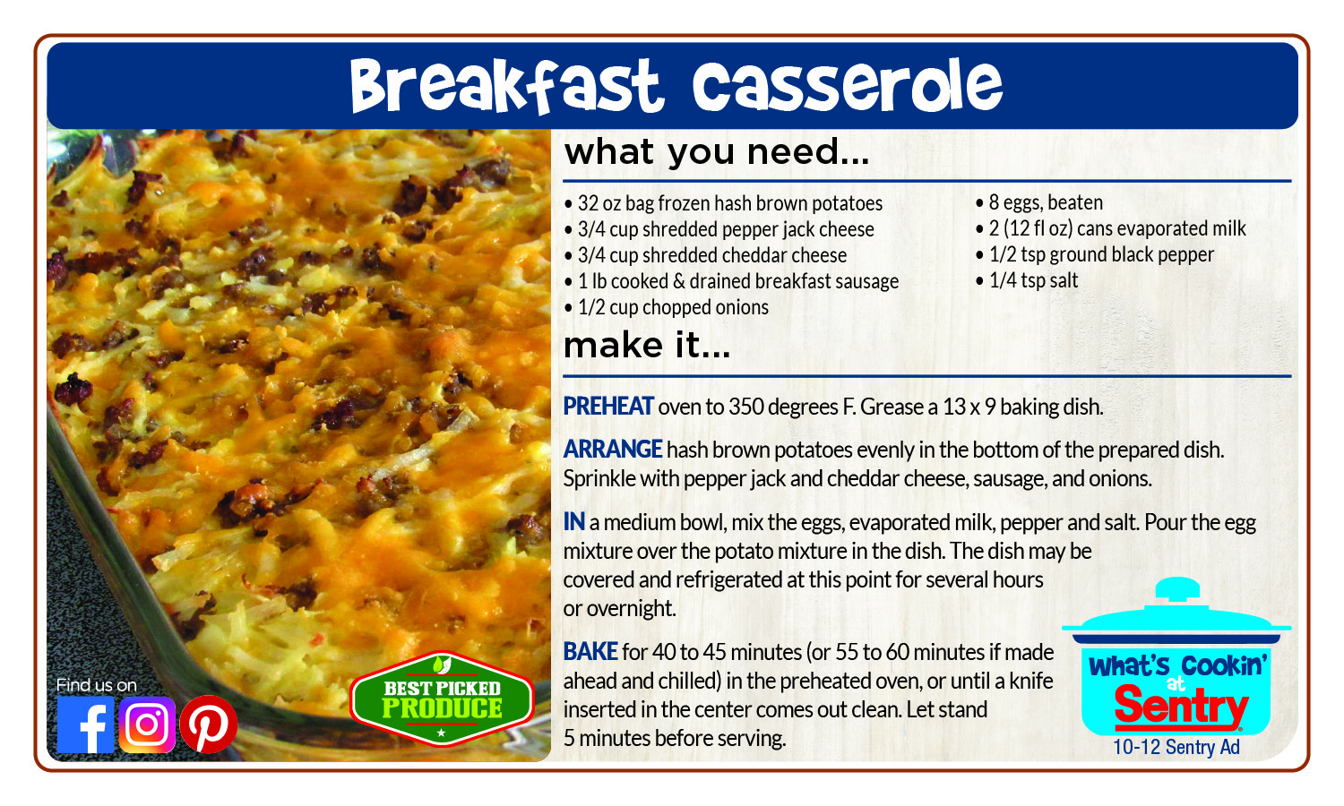Recipe: Breakfast Casserole