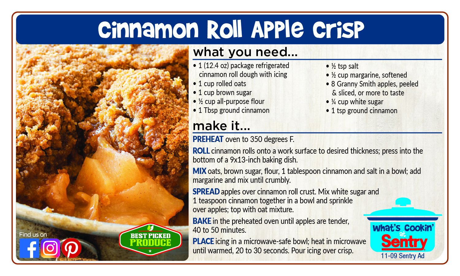 Recipe: Cinnamon Roll Apple Crisp