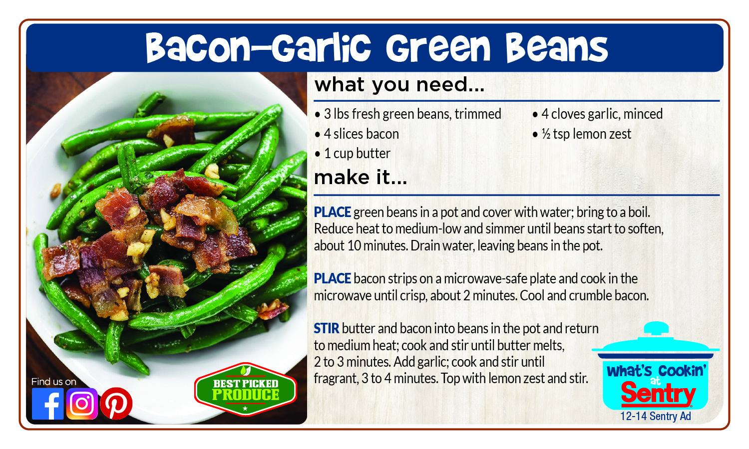 Recipe: Bacon-Garlic Green Beans