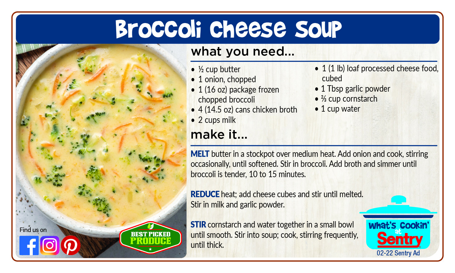 Recipe: Broccoli Cheese Soup