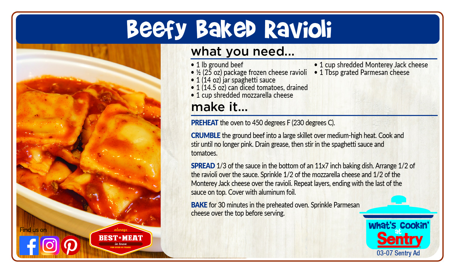 Recipe: Beefy Baked Ravioli