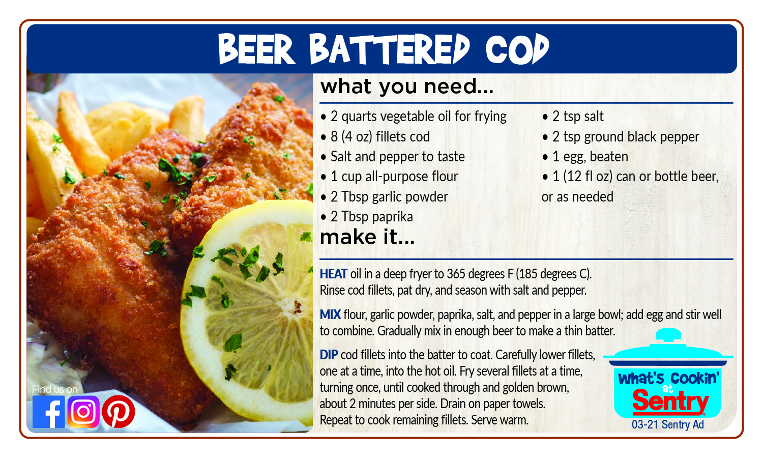 Beer Battered Cod