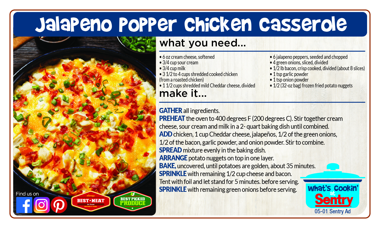 Recipe: Jalapeno Popper Chicken Casserole