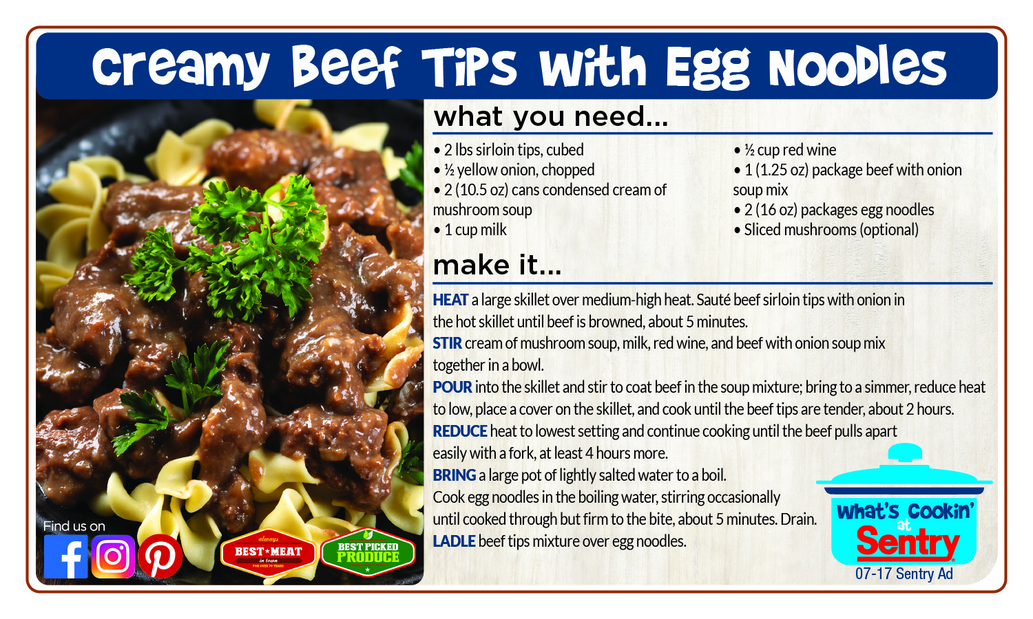 Recipe: Creamy Beef Tips With Egg Noodles