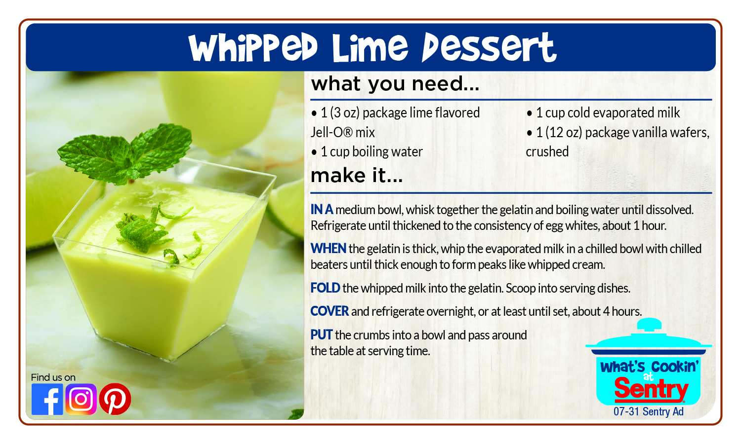 Whipped Lime Dessert