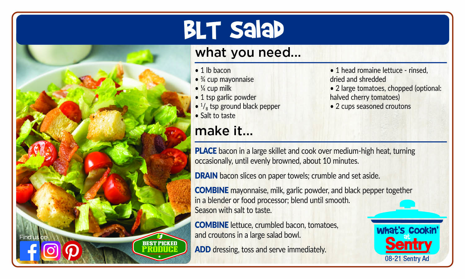 Recipe: BLT Salad