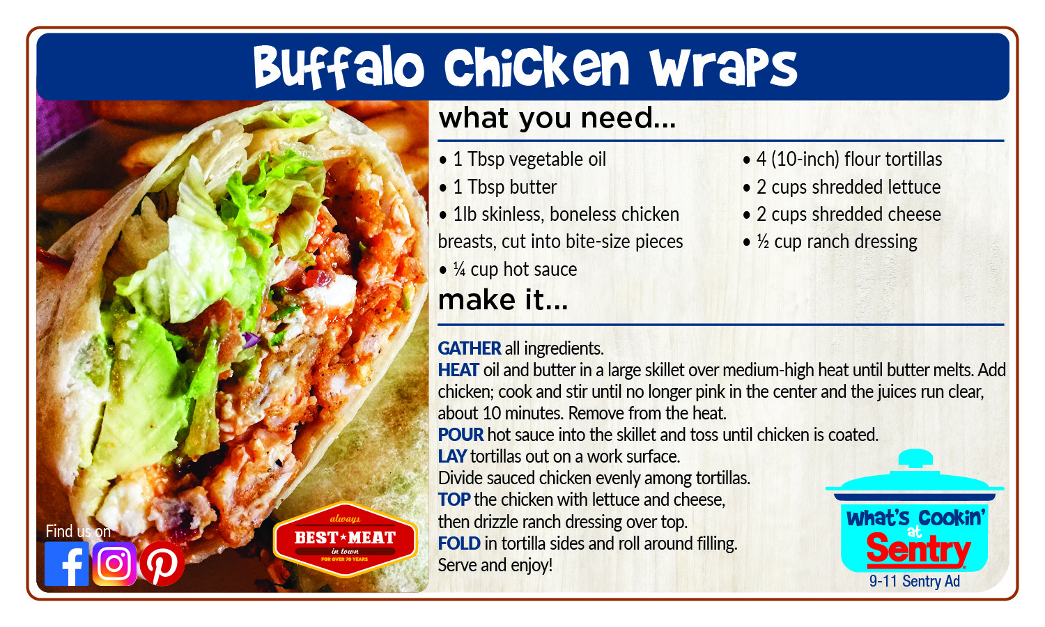 Buffalo Chicken Wraps