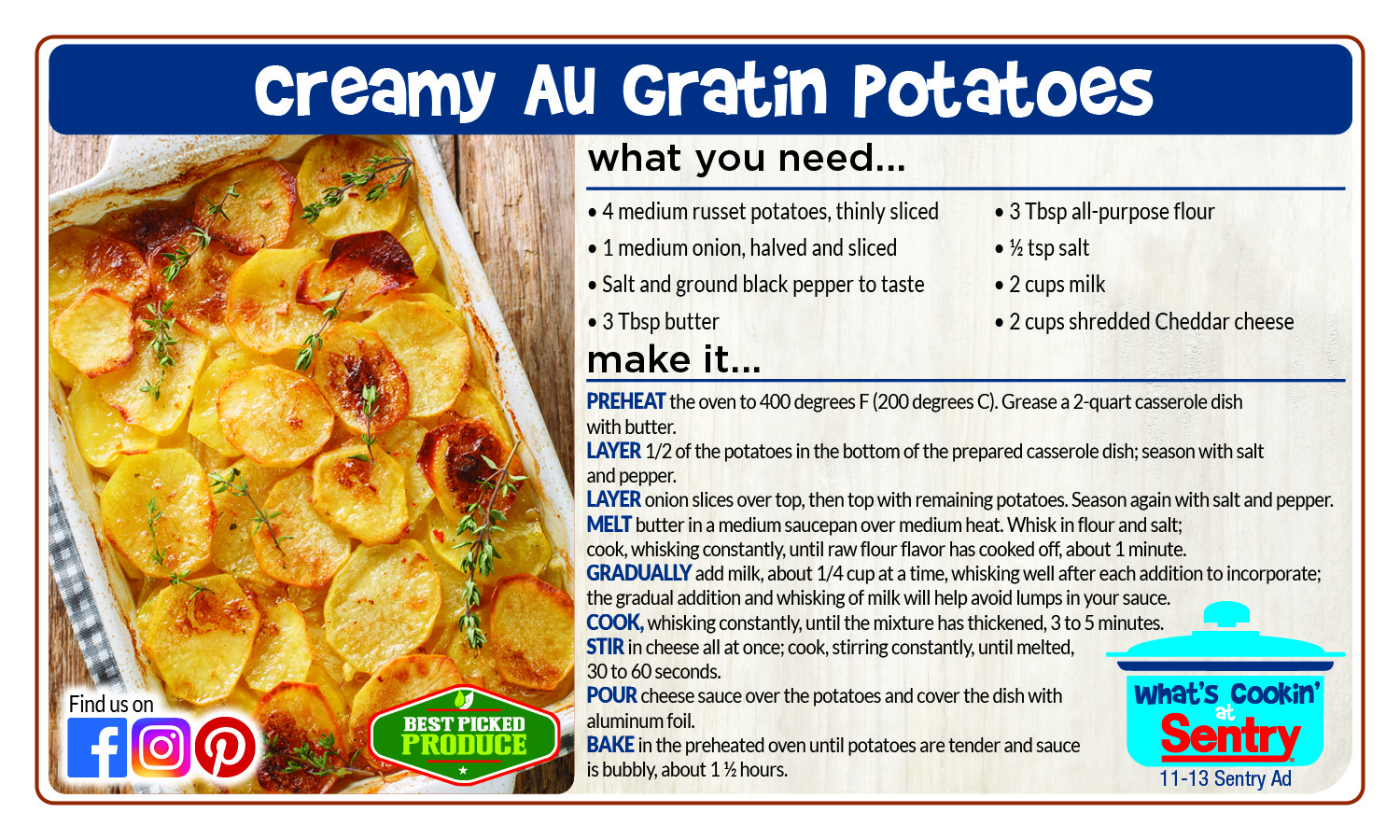 Recipe: Creamy Au Gratin Potatoes