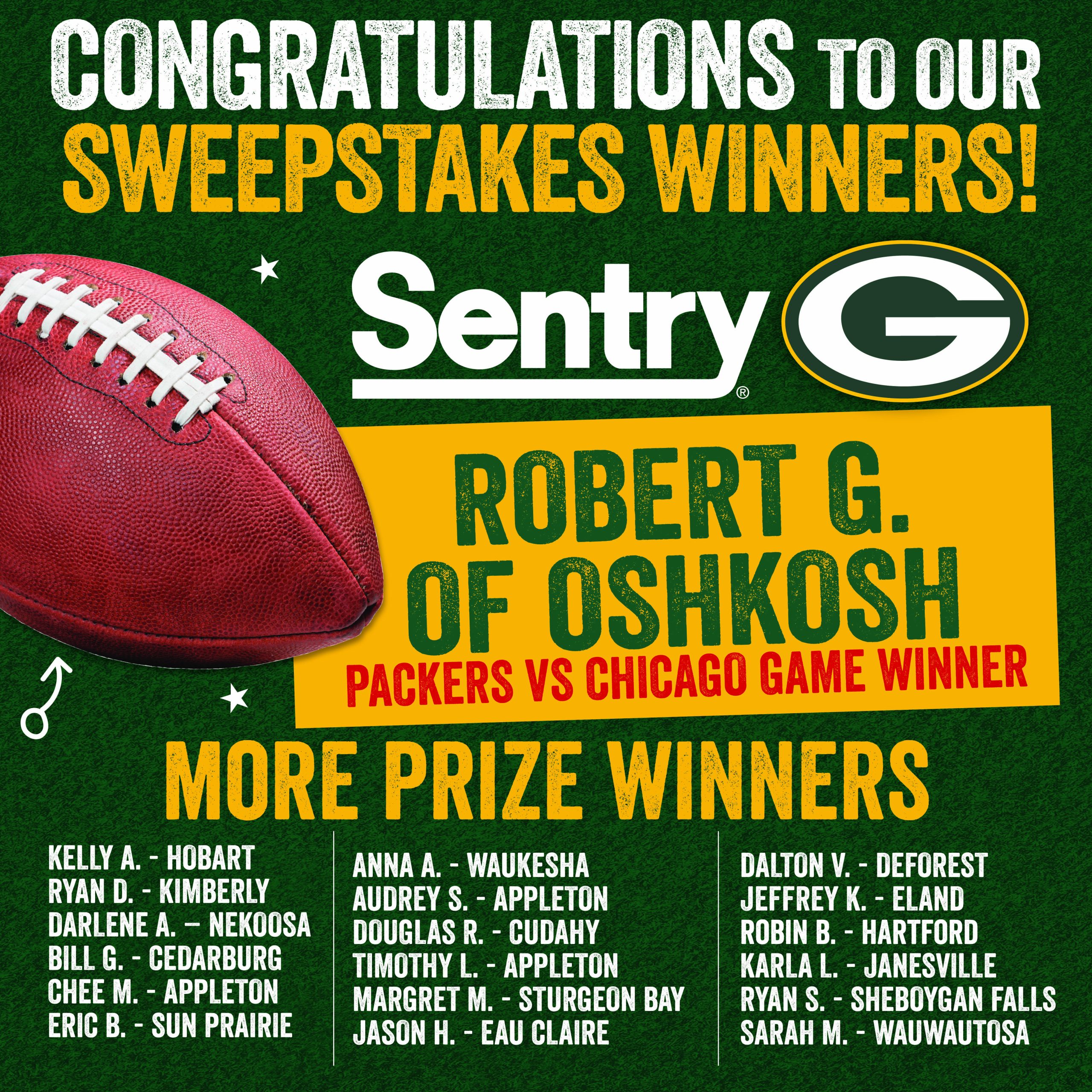 Congrats to the listed winners