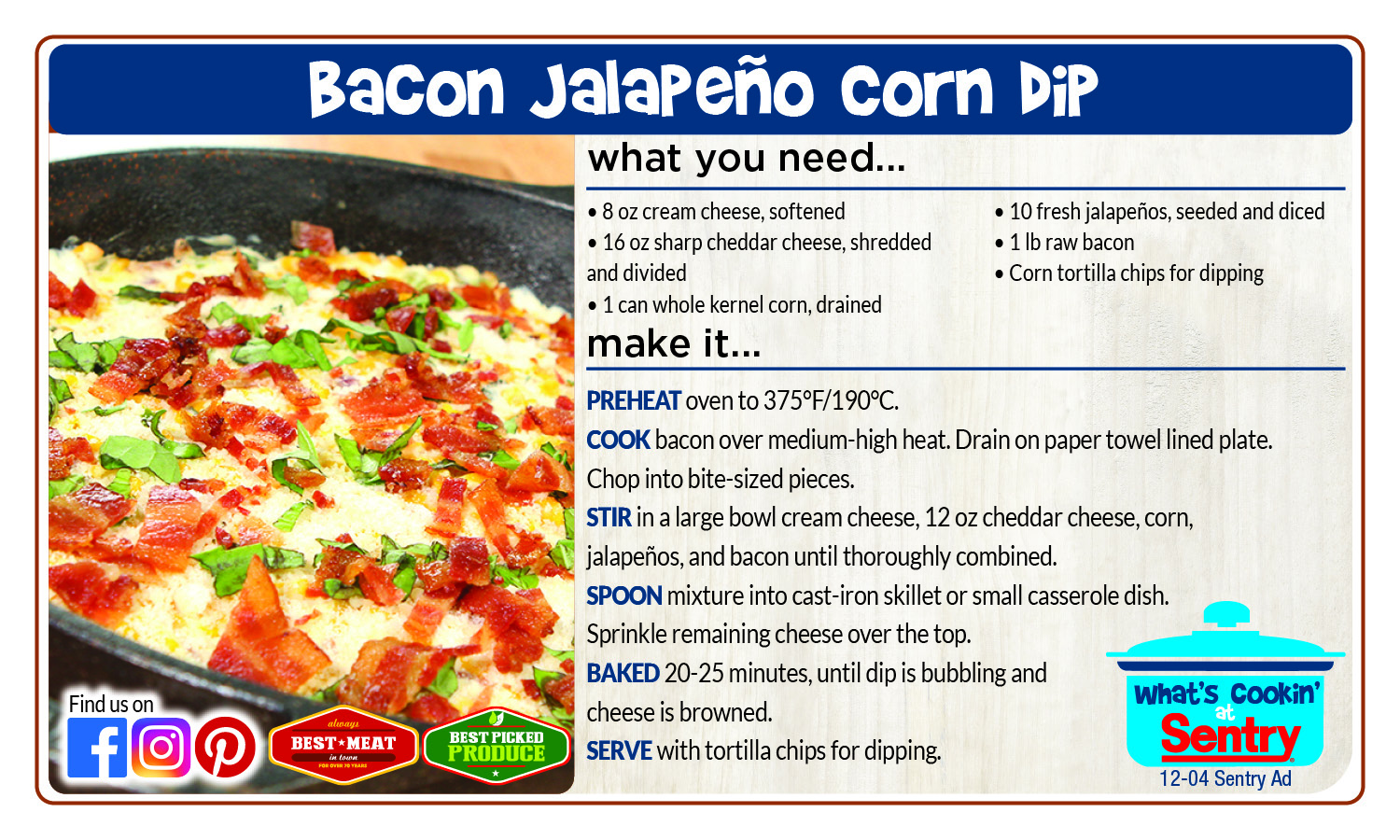 Recipe: Bacon Jalapeno Corn Dip