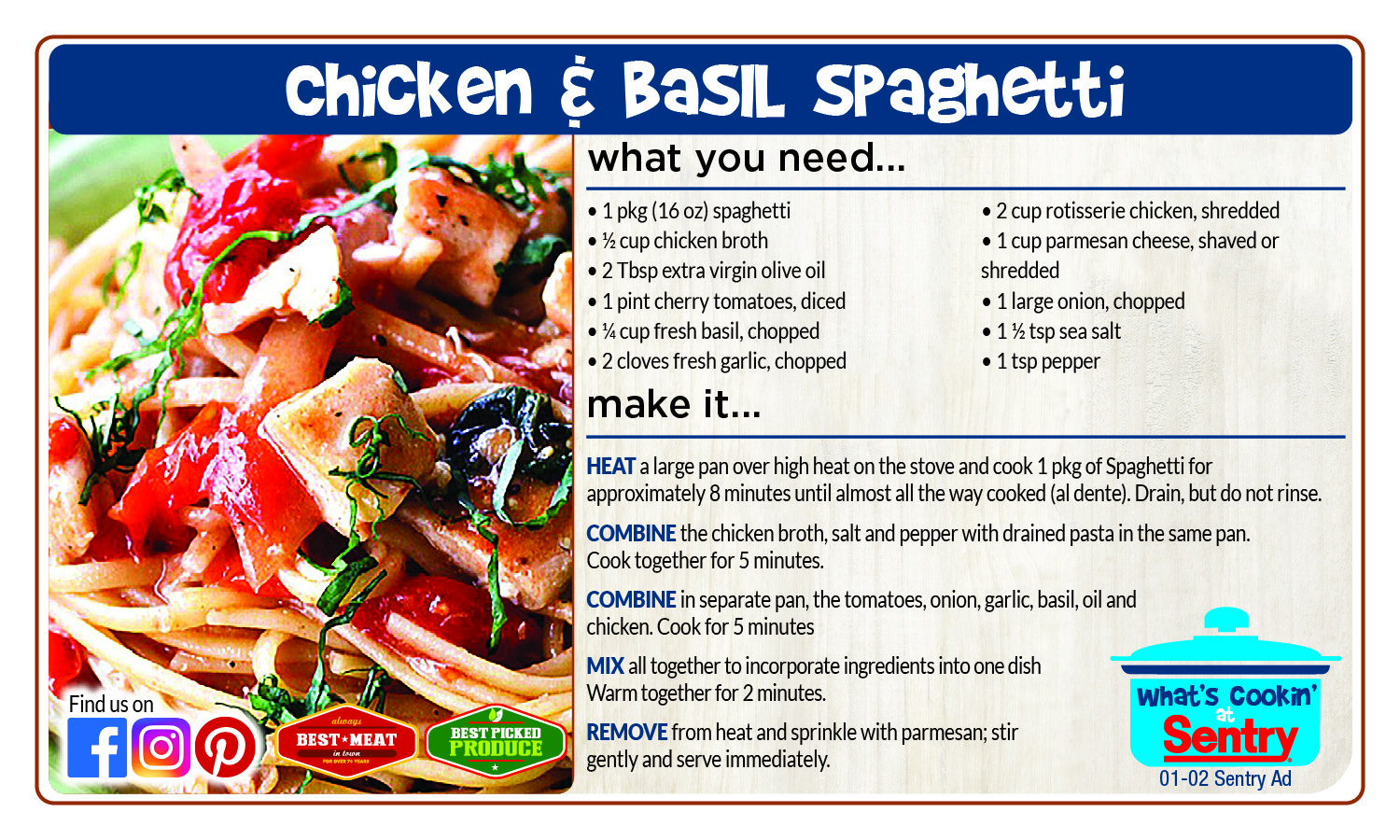 Recipe: Chicken and Basil Spaghetti