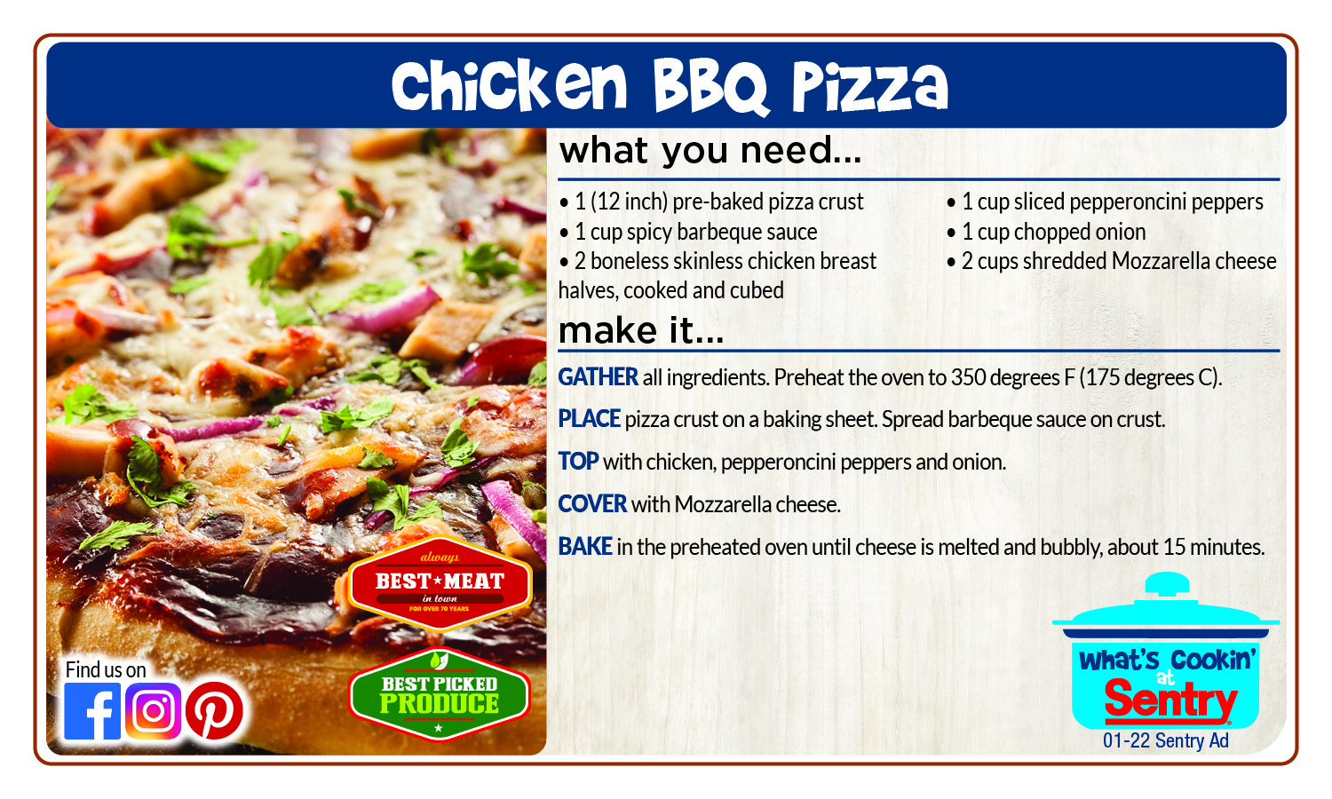 Recipe: Chicken BBQ Pizza
