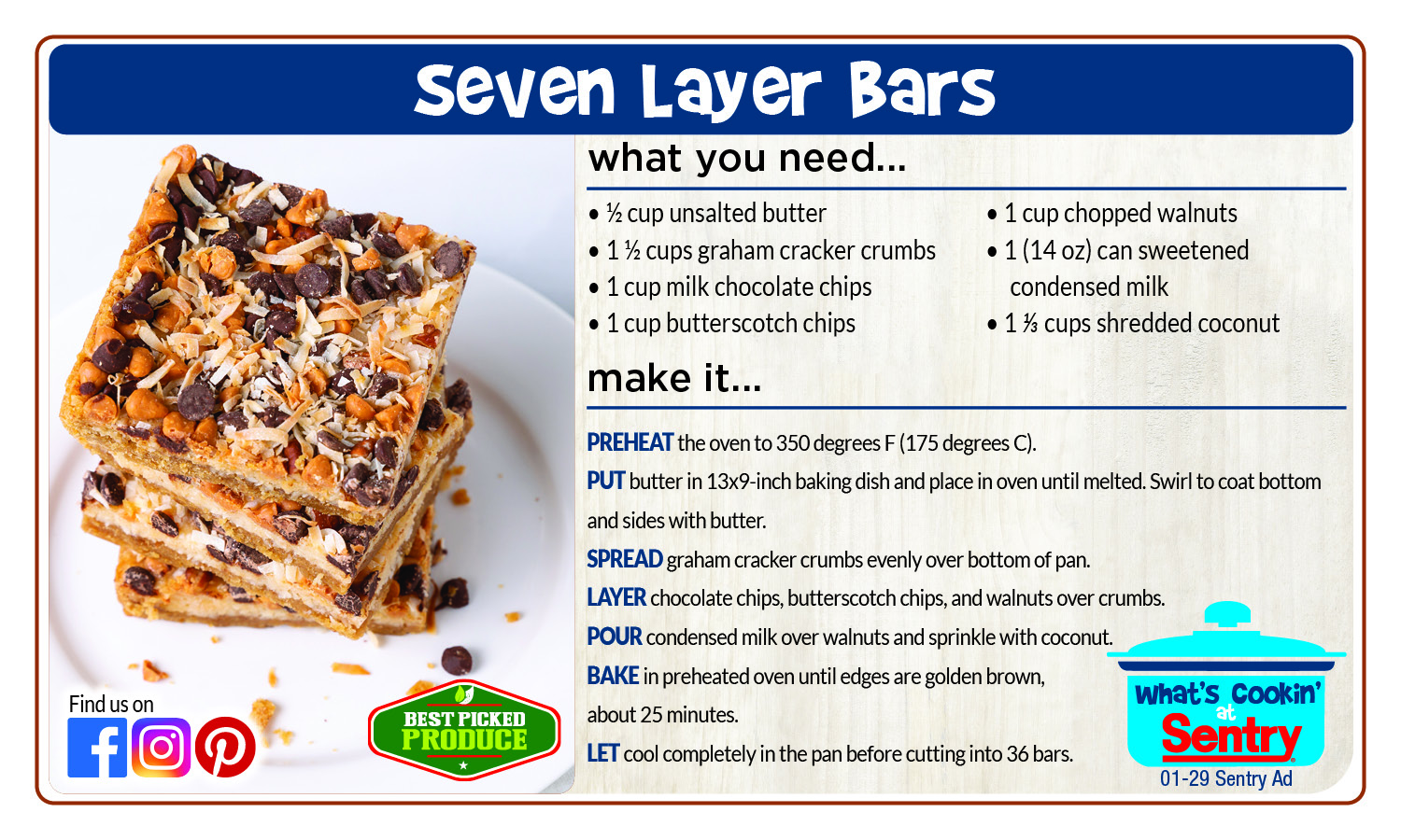 Recipe: Seven Layer Bars