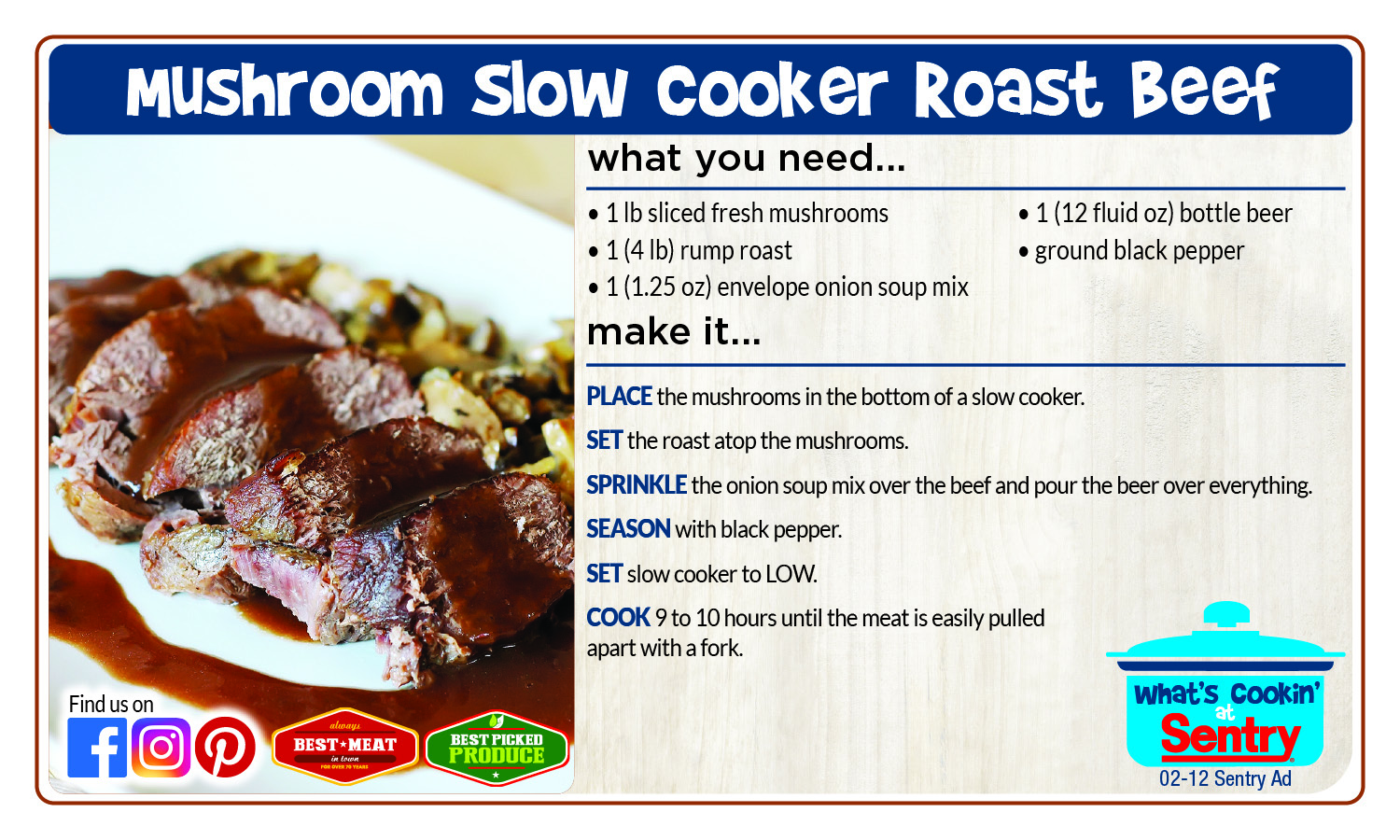 Mushroom Slow Cooker Roast Beef