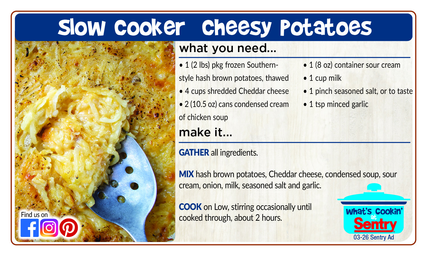 Slow Cooker Cheesy Potatoes