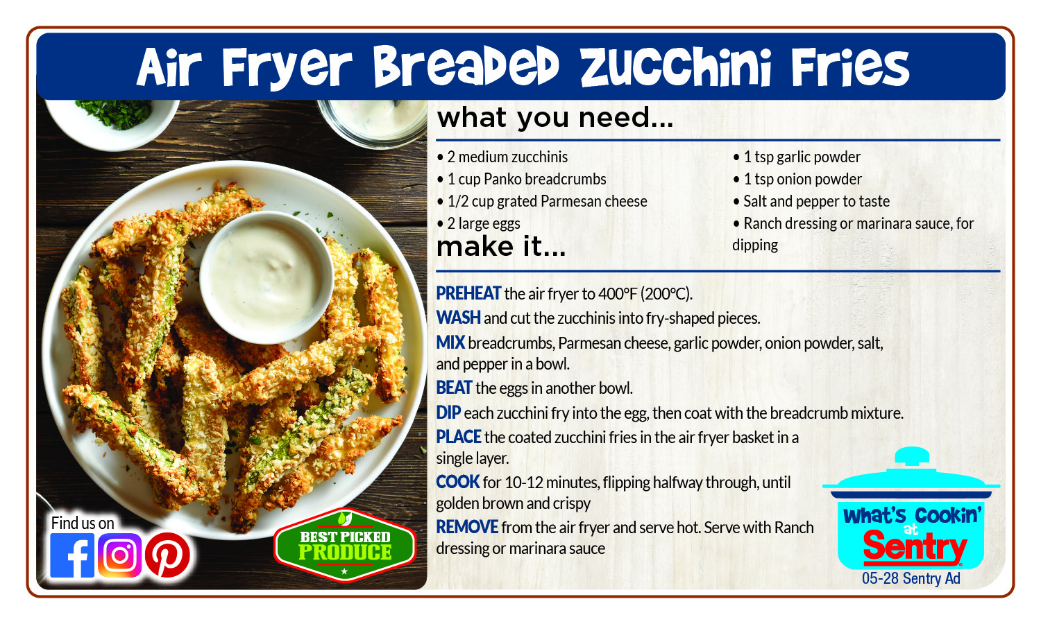 Air Fryer Breaded Zucchini Fries