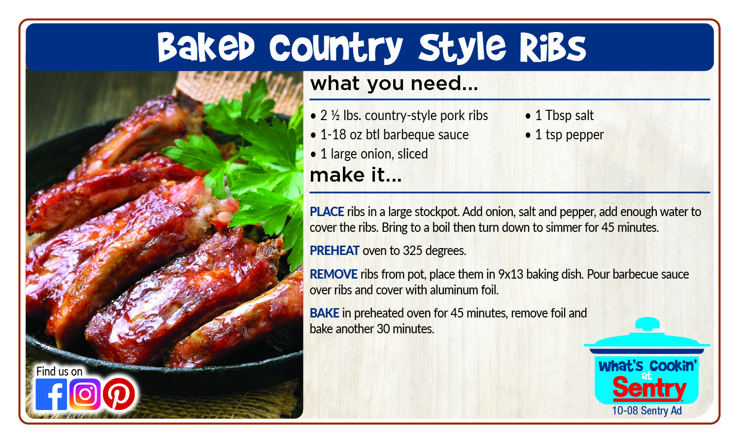 Recipe: Baked Country Style Ribs